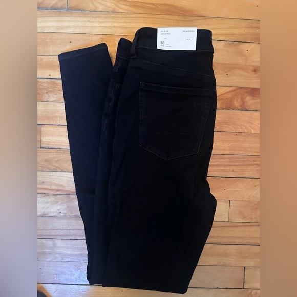 NWT American Eagle Hi-Rise Jegging Proper Black Dream Stretch Size 10 Long - Picture 5 of 5